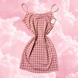SOLD 💗NWT Pink Houndstooth Cotton Dress